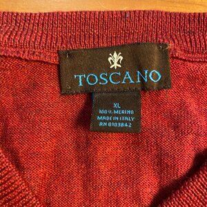 Beautiful Men's Merino Red Wool Vest, Size XL